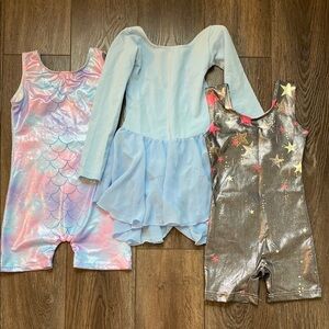 Set of Three Colorful Dance Costumes